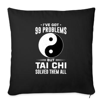 Yin Yang Tai Chi - Housse de coussin décorative 45 x 45 cm - noir - Devant