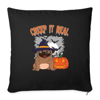 Cute Halloween Ghost Halloween - Sofa pillowcase 17,3'' x 17,3'' (45 x 45 cm) - black - Front