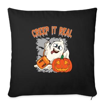 Cute Halloween Ghost Halloween - Sofa pillowcase 17,3'' x 17,3'' (45 x 45 cm) - black - Front