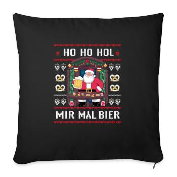 Beer Ugly Christmas Christmas Xmas Santa Claus - Sofa pillowcase 17,3'' x 17,3'' (45 x 45 cm) - black - Front