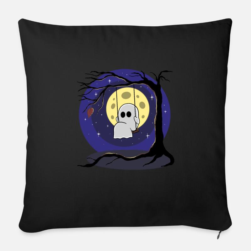 Balançoire fantôme - Housse de coussin décorative 45 x 45 cm - noir