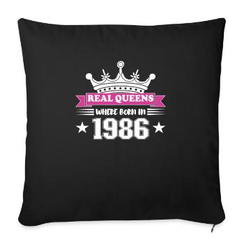 Real queens were born in 1986 Birthday - Sofa pillowcase 17,3'' x 17,3'' (45 x 45 cm) - black - Front