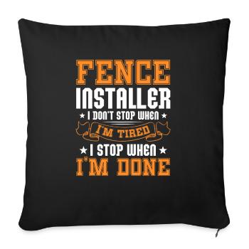 dad is my name building fences is my game Design - Sofakissenbezug 45 x 45 cm - Schwarz - Vorne