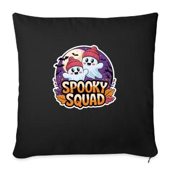 Halloween Spooky Squad Geist mit Mütze - Sofakissenbezug 45 x 45 cm - Schwarz - Vorne