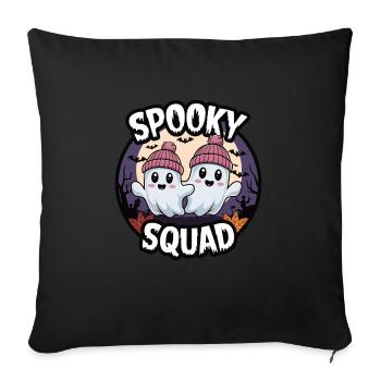 Halloween Spooky Squad Geist mit Mütze - Sofakissenbezug 45 x 45 cm - Schwarz - Vorne