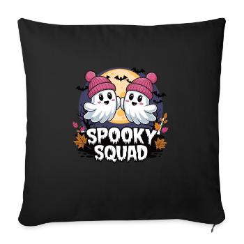 Halloween Spooky Squad Geist mit Mütze - Sofakissenbezug 45 x 45 cm - Schwarz - Vorne