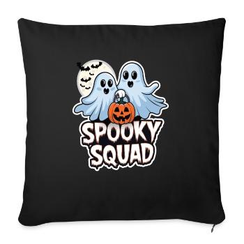 Halloween Spooky Squad Geist mit Mütze - Sofakissenbezug 45 x 45 cm - Schwarz - Vorne