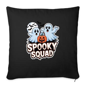 Halloween Spooky Squad Geist mit Mütze - Sofakissenbezug 45 x 45 cm - Schwarz - Vorne