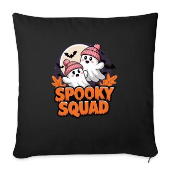 Halloween Spooky Squad Geist mit Mütze - Sofakissenbezug 45 x 45 cm - Schwarz - Vorne