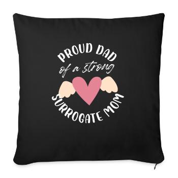 fier papa d’une mère porteuse forte Design - Housse de coussin décorative 45 x 45 cm - noir - Devant