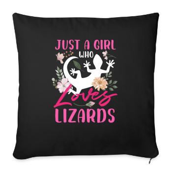 just a girl who loves lizards Design - Sofakissenbezug 45 x 45 cm - Schwarz - Vorne