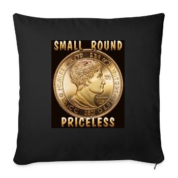 COIN SMALL ROUND PRICELESS - Sofa pillowcase 17,3'' x 17,3'' (45 x 45 cm) - black - Front