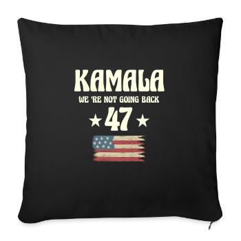 We are not going back kamala Us - Sofa pillowcase 17,3'' x 17,3'' (45 x 45 cm) - black - Front
