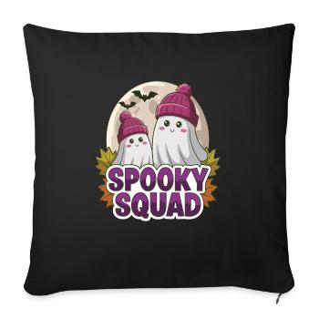 Halloween Spooky Squad Geist mit Mütze - Sofakissenbezug 45 x 45 cm - Schwarz - Vorne