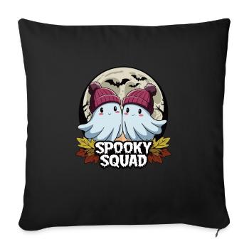 Halloween Spooky Squad Geist mit Mütze - Sofakissenbezug 45 x 45 cm - Schwarz - Vorne
