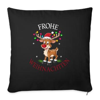 Reindeer Deer Xmas Reindeer Christmas Christmas - Sofa pillowcase 17,3'' x 17,3'' (45 x 45 cm) - black - Front