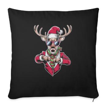 Reindeer Deer Xmas Reindeer Christmas Christmas - Sofa pillowcase 17,3'' x 17,3'' (45 x 45 cm) - black - Front