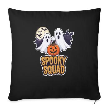 Halloween Spooky Squad Geist mit Mütze - Sofakissenbezug 45 x 45 cm - Schwarz - Vorne
