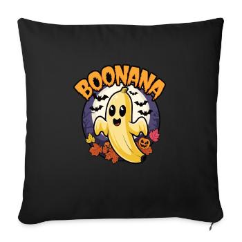 Halloween Boonana Halloween Ghost - Sofa pillowcase 17,3'' x 17,3'' (45 x 45 cm) - black - Front