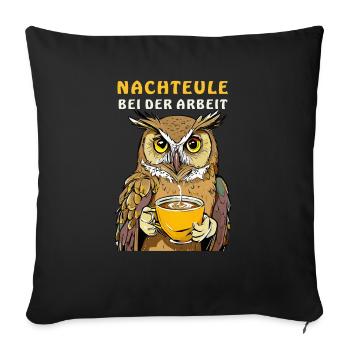 NIGHT OWL AT WORK - Sofa pillowcase 17,3'' x 17,3'' (45 x 45 cm) - black - Front