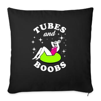 tubes et seins Design pour un fan de blagues sur tube - Housse de coussin décorative 45 x 45 cm - noir - Devant
