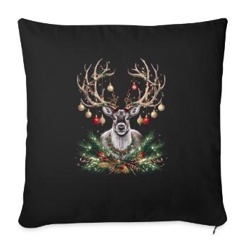Reindeer Deer Xmas Reindeer Christmas Christmas - Sofa pillowcase 17,3'' x 17,3'' (45 x 45 cm) - black - Front