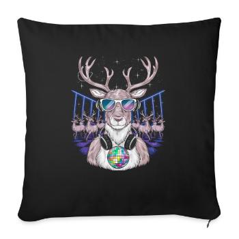 Reindeer Deer Xmas Reindeer Christmas Christmas - Sofa pillowcase 17,3'' x 17,3'' (45 x 45 cm) - black - Front