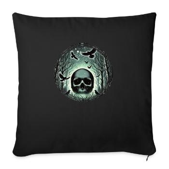 Skeleton Skull Rose Retro Rose Lover Graphic - Sofa pillowcase 17,3'' x 17,3'' (45 x 45 cm) - black - Front