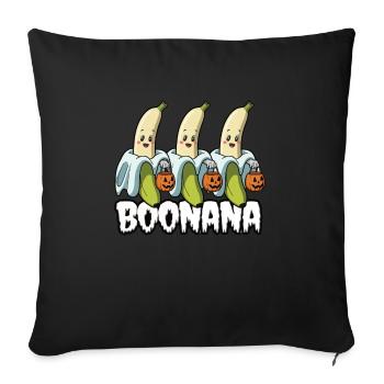Halloween Boonana Halloween Ghost - Sofa pillowcase 17,3'' x 17,3'' (45 x 45 cm) - black - Front