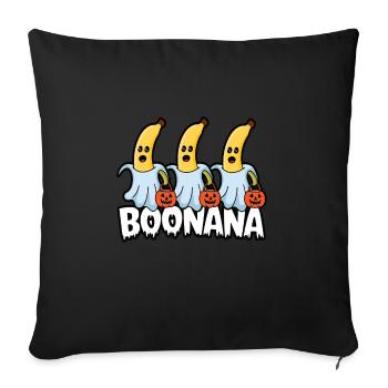 Halloween Boonana Halloween Ghost - Sofa pillowcase 17,3'' x 17,3'' (45 x 45 cm) - black - Front
