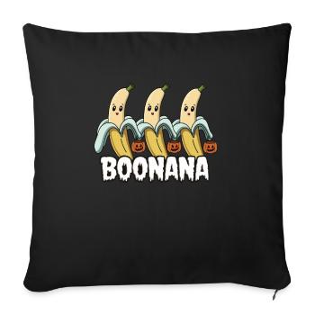 Halloween Boonana Halloween Ghost - Sofa pillowcase 17,3'' x 17,3'' (45 x 45 cm) - black - Front