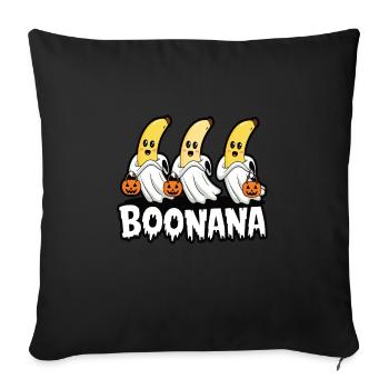 Halloween Boonana Halloween Ghost - Sofa pillowcase 17,3'' x 17,3'' (45 x 45 cm) - black - Front