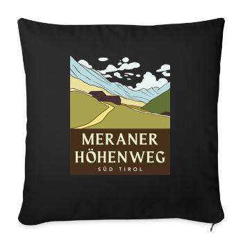 Merano High Trail – South Tyrol - Sofa pillowcase 17,3'' x 17,3'' (45 x 45 cm) - black - Front