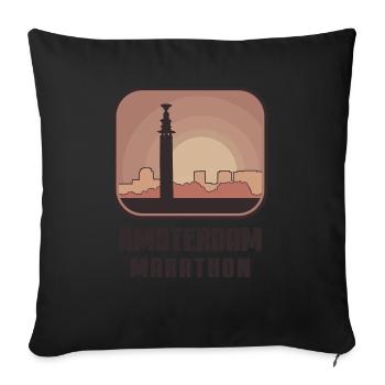 Marathon d’Amsterdam - Housse de coussin décorative 45 x 45 cm - noir - Devant