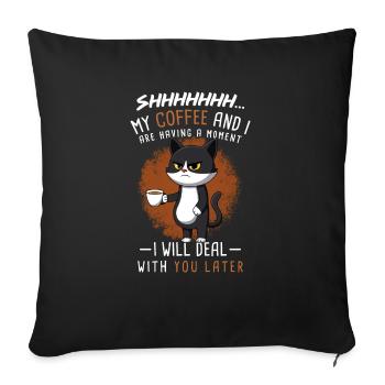 Accessoires de café Caféine Boisson Café stimulant - Housse de coussin décorative 45 x 45 cm - noir - Devant