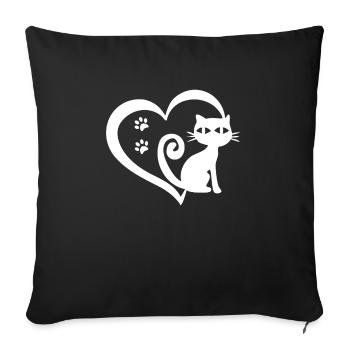 Das Leben Ist Besser Mit Katzen - Sofakissenbezug 45 x 45 cm - Schwarz - Vorne