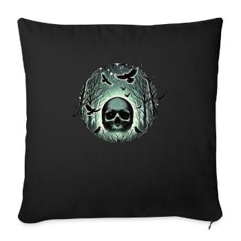 Skeleton Skull Rose Retro Rose Lover Graphic - Sofa pillowcase 17,3'' x 17,3'' (45 x 45 cm) - black - Front