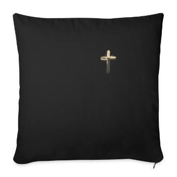 Jésus-Christ Christianisme Dieu Bible - Housse de coussin décorative 45 x 45 cm - noir - Devant