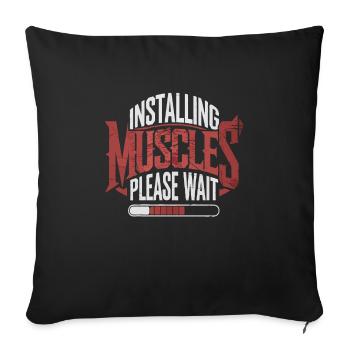 Installing Muscles Workout Fitness Workout Gym - Sofa pillowcase 17,3'' x 17,3'' (45 x 45 cm) - black - Front