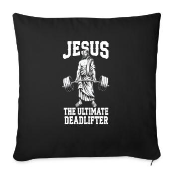 Jesus Deadlifter Muscles Workout Fitness Workout - Sofa pillowcase 17,3'' x 17,3'' (45 x 45 cm) - black - Front