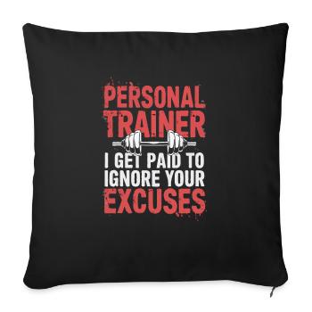 Personal Trainer Muscles Workout Fitness Workout - Sofa pillowcase 17,3'' x 17,3'' (45 x 45 cm) - black - Front