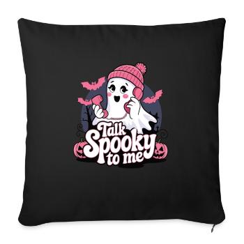 Halloween Ghost Funny Talk Effrayant pour moi - Housse de coussin décorative 45 x 45 cm - noir - Devant