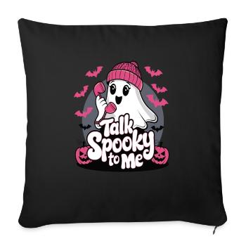 Halloween Ghost Funny Talk Effrayant pour moi - Housse de coussin décorative 45 x 45 cm - noir - Devant