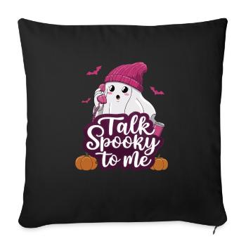 Halloween Ghost Funny Talk Effrayant pour moi - Housse de coussin décorative 45 x 45 cm - noir - Devant
