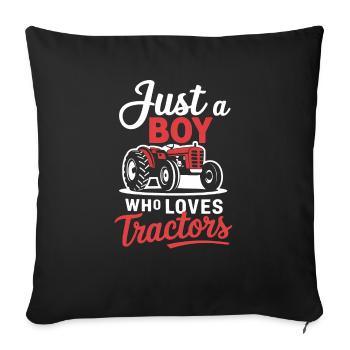 Tracteur Trekker Agriculteur Agriculteur Ferme Tracteur Champ - Housse de coussin décorative 45 x 45 cm - noir - Devant