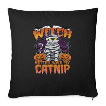 Halloween Cat Forget Candy Give Me A Cat - Sofa pillowcase 17,3'' x 17,3'' (45 x 45 cm) - black - Front