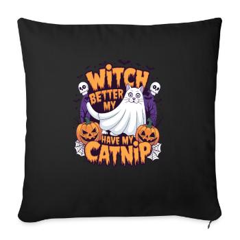 Halloween Cat Forget Candy Give Me A Cat - Sofa pillowcase 17,3'' x 17,3'' (45 x 45 cm) - black - Front