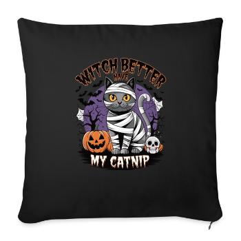 Halloween Cat Forget Candy Give Me A Cat - Sofakissenbezug 45 x 45 cm - Schwarz - Vorne