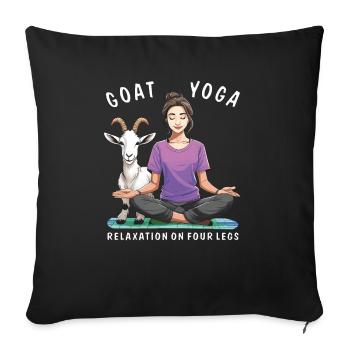 ZIEGENYOGA RELAXATION ON FOUR LEGS - Sofakissenbezug 45 x 45 cm - Schwarz - Vorne