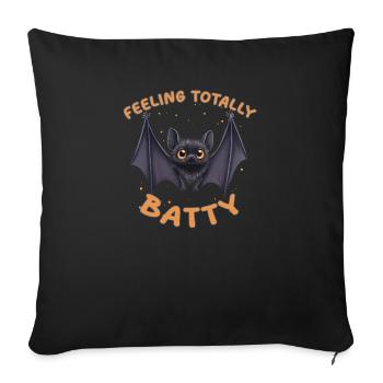 Feeling Totally Batty – Lustiges Fledermaus - Sofakissenbezug 45 x 45 cm - Schwarz - Vorne